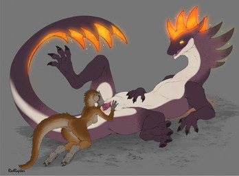 anthro anthro_on_feral anus bestiality bioluminescence breasts brown_body brown_feathers butt claws digitigrade duo feathers female female/female female_on_feral feral finger_claws genitals glowing glowing_eyes grey_background kneeling larger_feral long_neck long_tail looking_at_another looking_at_genitalia looking_at_vulva lying non-mammal_breasts on_back scuted_arms scuted_legs scutes simple_background size_difference smaller_anthro snout spread_legs spread_vulva spreading tail thick_tail toe_claws vulva yellow_eyes redraptor16 mythology nerys dinosaur dragon feathered_dinosaur feathered_scalie mythological_creature mythological_scalie prehistoric_species reptile saurischian scalie theropod tyrannosauroid wingless_dragon yutyrannus hi_res