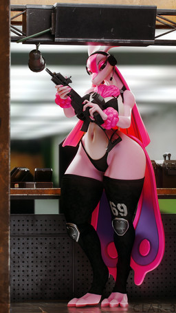 3_toes anthro bikini black_bikini black_clothing black_legwear black_swimwear black_thigh_highs blurred_background breasts clothing colored_nails digitigrade electronics feet female gun headphones holding_gun holding_object holding_ranged_weapon holding_submachine_gun holding_weapon inside knee_pads legwear looking_at_viewer nails navel non-mammal_breasts non-mammal_navel palmorph pink_body pink_nails purple_eyes ranged_weapon solo swimwear thick_thighs thigh_highs toeless_thigh_highs toes two-piece_swimsuit weapon wide_hipped_anthro wide_hipped_female wide_hips thenicedragon mayosplash_(modeler) palworld pocketpair lovander_(mayosplash) lovander pal_(species) scalie 3d_(artwork) 9:16 digital_media_(artwork) full-length_portrait hi_res portrait watermark