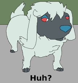 3_toes ambiguous_gender black_text blue_nose feet feral fur grass grey_body grey_fur grey_paws huh looking_at_viewer plant question red_eyes solo tail text toes tuft white_body white_fur richard_roe nintendo pokemon furfrou generation_6_pokemon natural_furfrou pokemon_(species) 2024 digital_media_(artwork) english_text icon low_res pixel_(artwork) reaction_image