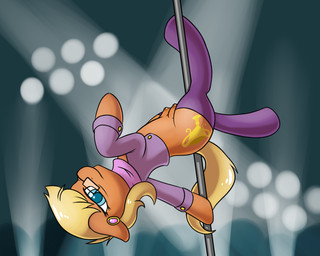 clothing dancing eyewear female feral footwear glasses legwear pole pole_dancing shirt socks solo teats topwear fearingfun friendship_is_magic hasbro my_little_pony ms._harshwhinny_(mlp) earth_pony equid equine horse mammal pony 2014 5:4 digital_media_(artwork) hi_res