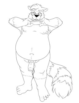 anthro balls belly cellphone electronics eyewear flaccid foreskin genitals glasses humanoid_genitalia humanoid_hands humanoid_penis male moobs navel nipples overweight overweight_male penis phone simple_background smartphone solo white_background bravo mammal procyonid raccoon 2015 monochrome