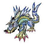 ambiguous_gender claws feral horn sharp_teeth solo teeth toe_claws watanabe_kenji bandai_namco capcom digimon monster_hunter digimon_(species) fanged_wyvern garurumon hybrid hybrid_digimon monster zino_garurumon zinogre 1:1 low_res official_art