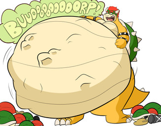 abdominal_bulge anthro belly big_belly burping hair horn huge_belly male male_pred mass_vore multiple_prey muscular muscular_male oral_vore red_hair same_size_vore shell struggling struggling_prey vore flamingtiger98 torkumatigburr mario_bros nintendo bowser koopa reptile scalie turtle digital_media_(artwork)