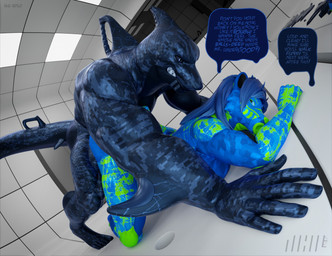 after_transformation anthro ass_up big_pupils blue_body blue_hair camo_body detailed_background dilated_pupils drip_effect duo dutch_angle female fisheye_lens from_behind_position genitals hair harder latex leapfrog_position logo low-angle_view male male/female one_way_mirror open_mouth pupils rough_sex sex sex_doll_holes test_chamber text thought_bubble codename_nihil petruz_(modeler) dasha_(petruz) hammerhead_(petruz) aquatic bear fish living_sex_doll mammal shark 2025 3d_(artwork) artist_logo blender_(artwork) blender_cycles_(artwork) digital_media_(artwork) english_text hi_res signature story_at_source watermark