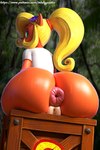 anthro anus big_butt bodily_fluids butt female nude puffy_anus solo sweat sweaty_butt telehypnotic activision crash_bandicoot_(series) coco_bandicoot 2:3 3d_(artwork) absurd_res digital_media_(artwork) hi_res