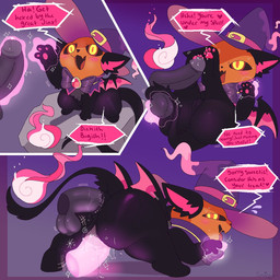 anal anal_penetration ball_fondling balls bent_over black_body black_fur black_sclera blush bodily_fluids bow_tie clothing colored_fire dialogue dildo dildo_in_vagina dildo_insertion disembodied_penis double_penetration duo erection feet female female_feral female_focus female_penetrated feral feral_focus fire fondling food foot_fetish foot_play footjob for_a_head fruit fur genital_fluids genital_growth genitals glans gradient_background grey_penis growth hat headgear headwear humanoid_genitalia humanoid_penis looking_at_another looking_back looking_back_at_another looking_pleasured looking_up_at_partner lying magic_dildo magic_symbols magic_user male male/female masturbation membrane_(anatomy) membranous_wings motion_lines on_back open_mouth penetration penile penile_penetration penis penis_growth penis_in_vagina pink_fire plant pumpkin pumpkin_head raised_arm saliva saliva_string sex sex_toy sex_toy_in_vagina sex_toy_insertion simple_background smile sparkles speech_bubble sweat tail tail_around_balls teasing text vaginal vaginal_masturbation vaginal_penetration vulva wings witch_hat yellow_eyes snazzle_snapp domestic_cat felid feline felis hybrid mammal object_head 1:1 2024 comic digital_drawing_(artwork) digital_media_(artwork) english_text hi_res