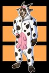 anthro brown_body brown_fur brown_wool clothing costume fur holding_udders hoof_hands hooves horn kigurumi male onesie sad solo white_body white_fur white_wool wool_(fur) hoopdogk hydro_(hydro19) bovid caprine domestic_sheep jacob_sheep mammal sheep 2:3 alpha_channel hi_res