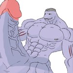 abs anthro balls biceps big_balls big_biceps big_muscles big_pecs big_penis genitals grin huge_balls huge_muscle huge_muscles huge_pecs huge_penis humanoid_genitalia humanoid_penis hyper hyper_genitalia hyper_penis male muscular muscular_arms narrowed_eyes nipples pecs penis smile solo squint bughemoth luigiman nintendo pokemon generation_1_pokemon machoke pokemon_(species) 1:1