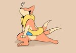 2_tails ambiguous_gender anthro brown_background emanata flotation_device multi_tail orange_body pose shadow simple_background solo tail kodadeer nintendo pokemon floatzel generation_4_pokemon pokemon_(species) absurd_res colored hi_res