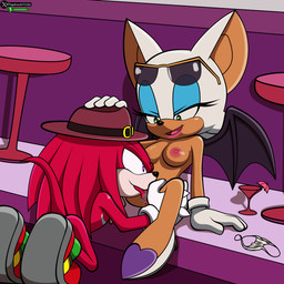 anthro breasts clothing duo female furniture genitals glass licking male nipples nude open_mouth panties red_body sitting smile spread_legs spreading stain table tongue underwear vulva vagabundovir2a1 sega sonic_the_hedgehog_(series) knuckles_the_echidna rouge_the_bat bat echidna mammal monotreme 1:1 2026 absurd_res hi_res