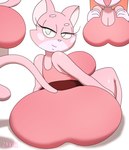 ahegao anthro big_breasts big_butt breasts bubble_butt butt cleavage clothed clothing curvy_figure dress eyebrows female fur green_eyes hand_on_breast huge_butt looking_at_viewer looking_back looking_back_at_viewer looking_pleasured pink_body pink_fur raised_eyebrow red_clothing red_dress side_view smile smirk solo solo_focus voluptuous zaviel super_planet_dolan shima_luan domestic_cat felid feline felis mammal 2023 digital_drawing_(artwork) digital_media_(artwork)