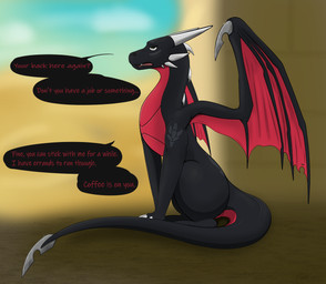 all_fours black_body blade blade_tail blurred_background dialogue female feral grumpy horn membrane_(anatomy) membranous_wings solo speech_bubble tail tail_blade talking_feral talking_to_viewer text weapon_tail wings apollyondragon activision mythology spyro_the_dragon the_legend_of_spyro cynder dragon mythological_creature mythological_scalie scalie 2025 digital_media_(artwork)