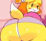 2022 animal_crossing animal_ears animated anthro anus bedroom_eyes big_butt black_eyes blonde_hair blush bottomwear bouncing_butt bubble_butt butt canid canine canis clothed clothing dildo dildo_sitting dog_tail domestic_dog female hair hair_bell half-closed_eyes huge_butt isabelle_(animal_crossing) kiseff looking_at_viewer looking_back low_res mammal monotone_bottomwear monotone_clothing monotone_skirt narrowed_eyes nintendo no_underwear overweight overweight_female penetration seductive sex_toy shaking_butt short_playtime simple_background sitting skirt solo thick_thighs vaginal vaginal_penetration