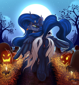 accessory animal_genitalia animal_vulva anus blue_hair bodypaint butt candle clitoral_winking clitoris cross detailed_background equine_genitalia equine_vulva eyebrows eyelashes face_paint female feral food fruit full_moon genitals hair hair_accessory hairclip holidays hooves horn inner_ear_fluff inverted_cross lit_candle looking_at_viewer looking_back moon outside plant pumpkin raised_tail solo tail tongue tongue_out tree tuft underhoof vulva wings conditional_dnp redvais friendship_is_magic halloween hasbro mario_bros my_little_pony mythology nintendo princess_luna_(mlp) boo_(mario) equid equine mammal mythological_creature mythological_equine winged_unicorn 2020 absurd_res digital_media_(artwork) hi_res signature
