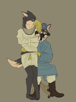 age_difference anthro anthro_on_anthro boots bottomwear brown_background chair clothing doctor duo elderly_anthro elderly_male footwear furniture gloves gown grope groping_crotch handwear knock-kneed latex latex_clothing latex_gloves latex_handwear licking licking_lips licking_own_lips male male/male male_anthro medical medical_gloves medical_play pants restraints scrubs shoes simple_background sitting standing straitjacket tongue tongue_out uniform unprofessional_behavior kaltag1925 dr._caligari luke_(kaltag1925) canid canine canis coyote domestic_dog german_shepherd herding_dog mammal pastoral_dog hi_res