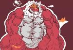 5_fingers abs anthro anthrofied biceps big_biceps big_muscles big_tail fingers fist front_view fur huge_muscles humanoid_hands hyper hyper_muscles male markings musclegut muscular muscular_anthro muscular_male orange_eyes orange_markings orange_teeth pecs pokemorph quads red_background red_body red_scales scales serratus simple_background snout solo tail teeth toony white_body white_fur white_scales signirsol nintendo pokemon dinosaur fossil_pokemon generation_6_pokemon pokemon_(species) prehistoric_species reptile scalie tyrantrum 2014 colored digital_drawing_(artwork) digital_media_(artwork) flat_colors low_res portrait red_theme three-quarter_portrait