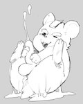 bodily_fluids cum cum_in_ass cum_inside ejaculation feral genital_fluids male masturbation solo masshiro blizzard_entertainment overwatch hammond_(overwatch) cricetid hamster mammal rodent black_and_white digital_drawing_(artwork) digital_media_(artwork) monochrome