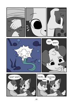 anthro blush blush_lines bulge bulge_rubbing close-up clothed clothed_sex clothing dialogue duo electric_shock emanata embarrassed floppy_ears grope groping_crotch heart_(marking) kelp long_sleeve_shirt long_sleeves male male/male markings onomatopoeia rock sex sexual_exploration smile sound_effects surprised tail tail_motion text wavy_mouth wavy_smile young young_anthro young_male young_on_young minishadefox nintendo nintendo_switch elliot_vance nico_florence aquatic canid canine canis domestic_dog eel fish humanoid mammal absurd_res comic hi_res cousins_(lore) incest_(lore)