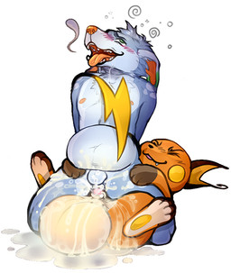 abdominal_bulge anal anal_penetration animal_genitalia anthro ball_size_difference balls big_balls big_balls_small_penis blush bodily_fluids bound butt cum cum_inside cum_splatter cumshot disproportionate_genitalia drooling duo ejaculation evil_grin excessive_cum excessive_genital_fluids feral fully_sheathed genital_fluids genital_size_difference genitals hand_on_hip huge_balls larger_penetrated leaking_cum leaking_precum looking_pleasured male male/male male_penetrated male_penetrating male_penetrating_male open_mouth penetration penis penis_size_difference precum saliva sex sheath simple_background size_difference small_penis smile marsbarks nintendo pokemon iynize canid canine canis generation_1_pokemon mammal pokemon_(species) raichu wolf