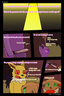 anthro blood bodily_fluids book dialogue fantasy gore melee_weapon semi-anthro speech_bubble sword text weapon vinland nintendo pokemon pokemon_mystery_dungeon spike_chunsoft eevee eeveelution espeon generation_1_pokemon generation_2_pokemon generation_6_pokemon jolteon pokemon_(species) 2:3 absurd_res comic cover_art english_text hi_res story