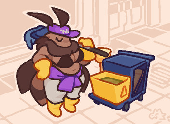 antennae_(anatomy) anthro belly big_breasts bra breasts cleaning_tool clothing female gloves handwear janitor janitor_cart latex latex_clothing latex_gloves latex_handwear mop ruff slightly_chubby slightly_chubby_female solo thick_lines underwear wings mocha-mokat space_station_13 arthropod insect lepidopteran moth 11:8 colored