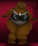 anthro clothing female flower lingerie looking_at_viewer overweight overweight_anthro overweight_female plant smile smiling_at_viewer solo underwear lovemummification luna_brown bear mammal absurd_res hi_res