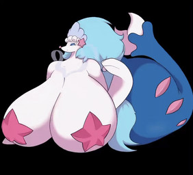 big_breasts big_butt black_background blue_body blue_eyes blue_hair bouncing_breasts breast_slap breasts busty_feral butt eyelashes female female_feral feral hair huge_breasts huge_butt hyper hyper_breasts hyper_butt long_hair looking_at_viewer lying motion_lines on_front pasties pink_nose simple_background slap small_head solo starfish_(accessory) starfish_bra white_body white_eyelashes salchikokokoko nintendo pokemon asterozoan echinoderm generation_7_pokemon marine pokemon_(species) primarina starfish 2d_animation animated frame_by_frame