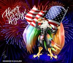 4_fingers 4_toes abs alternate_species american_flag anisodactyl anthro avian_feet beak biceps big_bulge biped black_claws black_eyebrows black_eyes blue_body blue_feathers bottomwear bulge claws clothed clothing cowboy_hat digitigrade eyebrows eyelashes feathers feet finger_claws fingers fireworks flag flag_(object) front_view green_body green_feathers grey_body grey_feathers hat headgear headwear heart_in_signature heart_symbol holding_flag holding_object holiday_message holidays looking_at_viewer male multicolored_body multicolored_feathers muscular muscular_anthro muscular_male night number orange_body orange_feathers pecs quads rainbow_body rainbow_feathers red_body red_feathers scuted_arms scutes skimpy sky solo standing tail tail_feathers talons text thick_thighs toe_claws toes topless triceps two_tone_body two_tone_feathers underwear united_states_of_america white_body white_feathers wide_hips yellow_beak yellow_body yellow_feathers yellow_sclera zantchan 4th_of_july glint_amara_borealis accipitrid accipitriform avian bald_eagle bird eagle sea_eagle 2021 digital_media_(artwork) english_text hi_res shaded signature