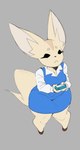 anthro biped breasts brown_body brown_fur cellphone clothed clothing electronics female fur phone shirt short_stack smartphone solo thick_thighs topwear rottenarmor aggretsuko sanrio fenneko canid canine fennec_fox fox mammal true_fox hi_res