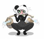 anthro anthrofied athletic athletic_anthro athletic_female bodily_fluids breasts crouching female green_eyes hair lifting pokemorph short_hair solo sweat training wide_hips bit-small nintendo pokemon mint_(bitsmall) generation_6_pokemon pancham pokemon_(species) mint_(disambiguation) absurd_res hi_res