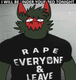 anthro caption clothing facial_markings forced head_markings humor looking_at_viewer male markings multicolored_body red_inner_ear shirt solo t-shirt text text_on_clothing text_on_shirt text_on_topwear topwear stinkfingerz meme_clothing english_text meme