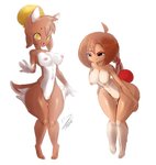 anthro bun_cover duo female genitals looking_at_viewer nipples nude pussy thick_thighs jaynatorburudragon xingzuo_temple baozi_(diives) chelizi_(diives) canid canine canis domestic_dog lagomorph leporid mammal rabbit 2020 absurd_res hi_res