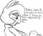 anthro dialogue female simple_background text white_background roy_mccloud animal_crossing nintendo isabelle_(animal_crossing) monique_(animal_crossing) felid mammal english_text low_res monochrome