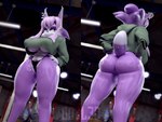 butt clothing ear_piercing ear_ring female hoodie multicolored_body multicolored_skin piercing pose pubes purple_body purple_skin ring_piercing solo thong topwear two_tone_body two_tone_skin underwear white_body white_skin coel3d sega sonic_the_hedgehog_(series) uva_(coel3d) bobcat caracal caracal_(genus) felid feline lynx mammal 3d_(artwork) 4:3 absurd_res digital_media_(artwork) hi_res pinup