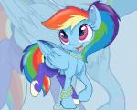 blue_body blue_feathers feathered_wings feathers female feral hair smile solo wings mistydash friendship_is_magic hasbro my_little_pony mythology rainbow_dash_(mlp) equid equine mammal mythological_creature mythological_equine pegasus 2016 hi_res