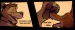 anthro dialogue dominant duo feet foot_fetish foot_sniffing half-closed_eyes looking_at_another male male/male narrowed_eyes open_mouth pawpads sniffing snout text tongue tongue_out paintfox daniel_(paintfox) darrel_(paintfox) canid canine canis dingo felid lion mammal pantherine 2018 2koma absurd_res comic english_text hi_res