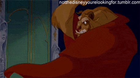 angry animated_gif hitting horn humor male parody solo text unknown_artist beauty_and_the_beast disney frozen_(disney) beast_(disney) bovid bovine hybrid mammal 2d_animation animated crossover english_text low_res short_playtime