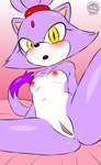 accessory anthro anus areola blush breasts butt female fur genitals gradient_background hair_accessory looking_at_viewer nipples nude open_mouth purple_body purple_fur pussy simple_background small_breasts solo spread_legs spreading tail yellow_eyes sirjzau sega sonic_the_hedgehog_(series) blaze_the_cat felid feline mammal absurd_res hi_res