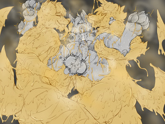 abdominal_bulge ahegao all_the_way_through anal anal_penetration anthro armpit_hair bodily_fluids body_hair butt butt_grab cum cum_while_penetrated double_penetration ear_penetration ejaculation fangs genital_fluids genital_piercing genitals group hand_on_butt in_one_ear_and_out_the_other leg_grab looking_at_another looking_pleasured male male/male mindfuck musk nipple_piercing nipples open_mouth penetration penis penis_piercing piercing pubes smegma smegma_dripping smegma_in_anus smegma_in_ear smegma_in_mouth smegma_in_nose smegma_on_ass smegma_on_body smegma_on_face smegma_on_feet smegma_on_penis spread_legs spreading squirming teeth tongue_in_ear trio vein veiny_penis spicyocean canid canine canis domestic_cat domestic_dog felid feline felis mammal smegma_creature hi_res