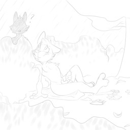 animal_genitalia anthro caught_in_the_act duo enhibitionism erection fur genitals hair hiding looking_at_another male masturbation nude outside peeping penile penile_masturbation penis plant public simple_background sitting solo_focus tree white_background backsash canid canine fox mammal 1:1 2015 absurd_res digital_drawing_(artwork) digital_media_(artwork) hi_res monochrome sketch