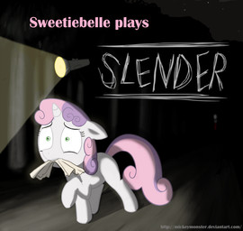 dark duo female feral flashlight forest green_eyes hair horn lets_play male multicolored_hair necktie night outside paper plant quadruped scared shadow solo_focus star tail text tree true_story two_tone_hair young young_feral mickeymonster creepypasta friendship_is_magic hasbro my_little_pony mythology slenderman sweetie_belle_(mlp) equid equine mammal mythological_creature mythological_equine unicorn 2012 digital_media_(artwork) url