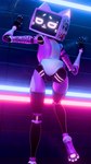 against_surface against_wall anthro clothing electronics expressions female footwear for_a_head looking_back machine neon_lights paws pink_body pose screen screen_face socks solo tattoo television thicchips kerfus humanoid object_head robot screen_head tv_head 3d_(artwork) 4k 9:16 absurd_res digital_media_(artwork) hi_res huge_filesize