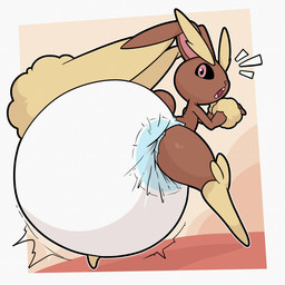 ambiguous_gender anthro arm_tuft bent_ears big_diaper black_sclera border brown_body brown_ears brown_fur brown_tail clean_diaper clothed clothing diaper eyebrows featureless_feet feet footwear fur glistening glistening_body huge_diaper hyper_diaper long_ears long_eyebrows looking_back multicolored_body multicolored_ears multicolored_fur open_mouth pink_inner_ear pink_nose simple_background socks solo standing surprised tail tan_body tan_ears tan_eyebrows tan_fur teeth three-quarter_view tuft two_tone_body two_tone_ears two_tone_fur wearing_diaper white_border wrist_tuft nineplusten nintendo pokemon generation_4_pokemon lopunny pokemon_(species) 1:1 2026 full-length_portrait hi_res portrait