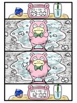 berry blush border bow_tie chesto_berry clock date_celebration dressing food fruit humor pink_body plant pokemon_berry text white_border noseskin nintendo pokemon pokemon-specific_day slowpoke_day generation_1_pokemon pokemon_(species) slowpoke 3:4 comic hi_res japanese_text