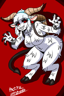 anthro big_breasts big_butt breasts butt demonic female fluffy fur holidays hooves solo thick_thighs white_body white_fur pacifickeystone christmas helltaker goat_lucifer_(helltaker) krampus bovid caprine caprine_demon demon goat goat_demon mammal monster 2:3 hi_res
