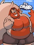 anthro belly big_belly biped bulge clothing facial_piercing male nipples nose_piercing nose_ring overweight overweight_male piercing ring_piercing solo text underwear c-trigger nintendo pokemon fan_character generation_8_pokemon greedent pokemon_(species) 2022 3:4 english_text hi_res