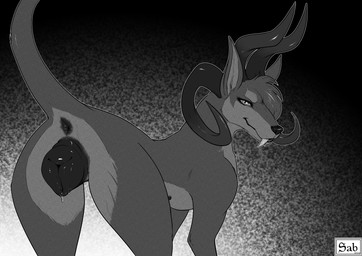 anatomically_correct anatomically_correct_anus anatomically_correct_genitalia anatomically_correct_vulva animal_genitalia animal_vulva anus aroused black_nipples bodily_fluids butt canine_genitalia canine_vulva dripping eyebrows eyelashes fangs female feral fur genital_fluids genitals horn in_heat inner_ear_fluff looking_at_viewer looking_back nipples presenting presenting_anus presenting_hindquarters presenting_vulva raised_tail rear_view simple_background solo tail teeth text tuft vaginal_fluid_drip vaginal_fluid_string vaginal_fluids vulva sabrotiger mythology monica_(halbean) canid canid_demon canine canis demon hellhound mammal mythological_canine mythological_creature 2022 dated digital_media_(artwork) english_text hi_res monochrome watermark