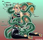 all_three_filled anal anal_penetration anthro asphyxiation blush bodily_fluids choking claws cum cum_in_ass cum_in_ear cum_in_mouth cum_in_pussy cum_inside ear_penetration female genital_fluids gold_(metal) green_pupils green_tentacles horn latex onomatopoeia oral oral_penetration penetration pupils restrained sex solo sound_effects tears tentacle_in_mouth tentacle_penetration tentacle_sex tentacles text vaginal vaginal_penetration frootbytes miten_(caramelkibby) felid feline goo_creature mammal absurd_res hi_res