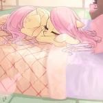 bed bed_sheet bedding bedroom cutie_mark eyelashes eyes_closed feathered_wings feathers female feral furniture hair inside lamp lantern light lying makeup mascara nude pillow pink_hair sleeping solo sunlight text wings yanamosuda friendship_is_magic hasbro my_little_pony mythology fluttershy_(mlp) equid equine mammal mythological_creature mythological_equine pegasus 1:1 2018 album_cover cover cover_art full-length_portrait japanese_text portrait signature