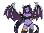 anthro black_hair breasts clothed clothing female hair purple_body purple_skin solo tail muds microsoft minecraft mojang mythology xbox_game_studios jean_(minecraft) animal_humanoid dragon dragon_humanoid ender_dragon humanoid mythological_creature mythological_scalie scalie 4:3 absurd_res hi_res